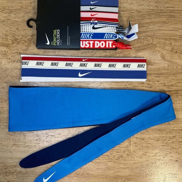 NEW 14pc Nike Swoosh Just Do IT Hairties Headbands Set - Picture 1 of 15